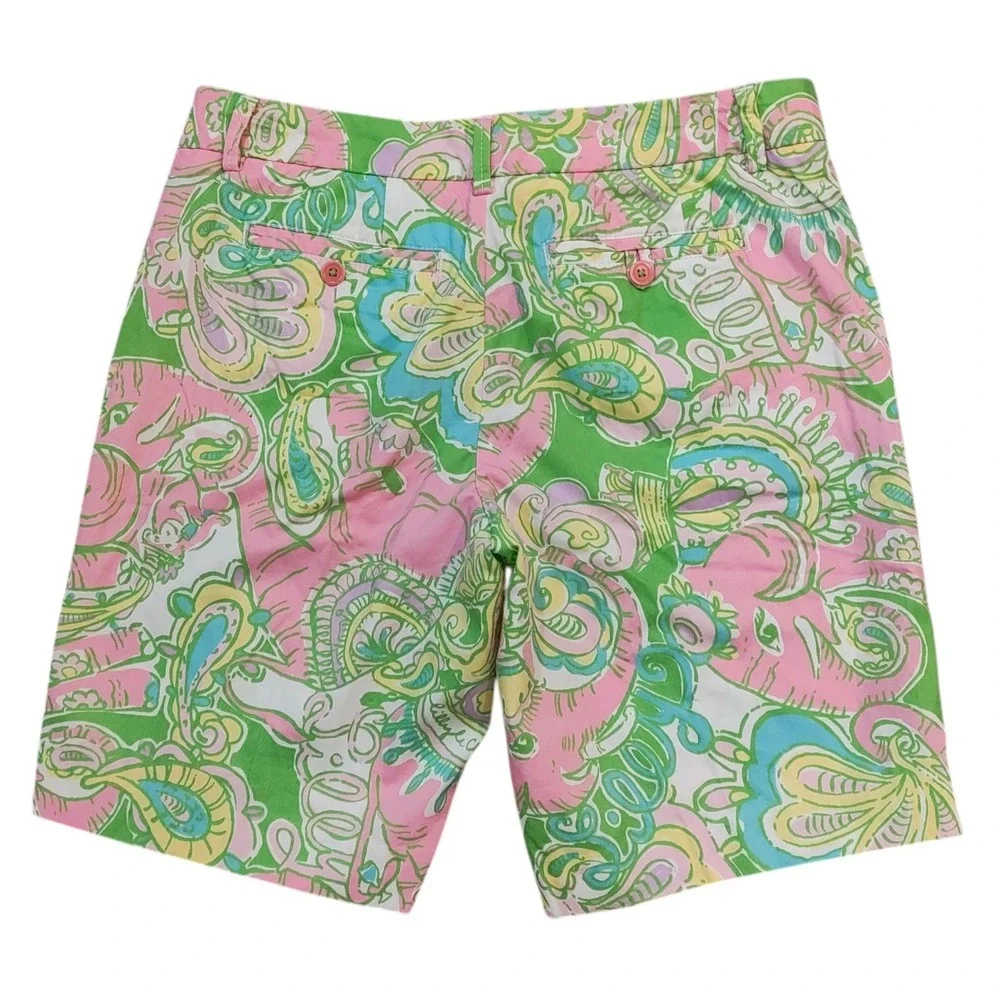 Lilly Pulitzer‎ Avenue Shorts Pink Green Tropical Print Cruise Vacation Travel 4